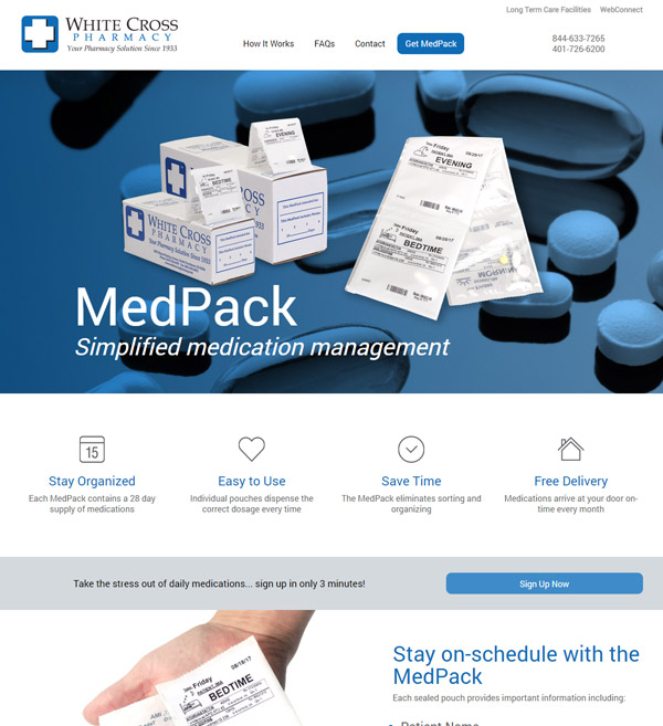White Cross Pharmacy website homepage