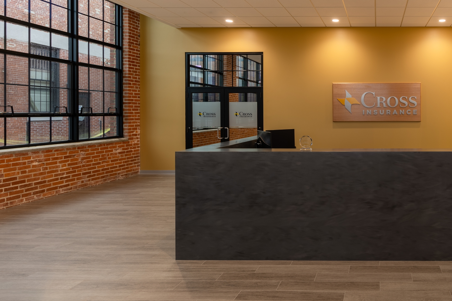 Reception desk inside Cross Insurance