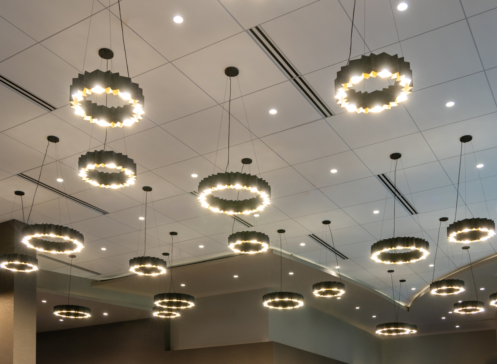 Lighting details inside the poker room at Fox Tower