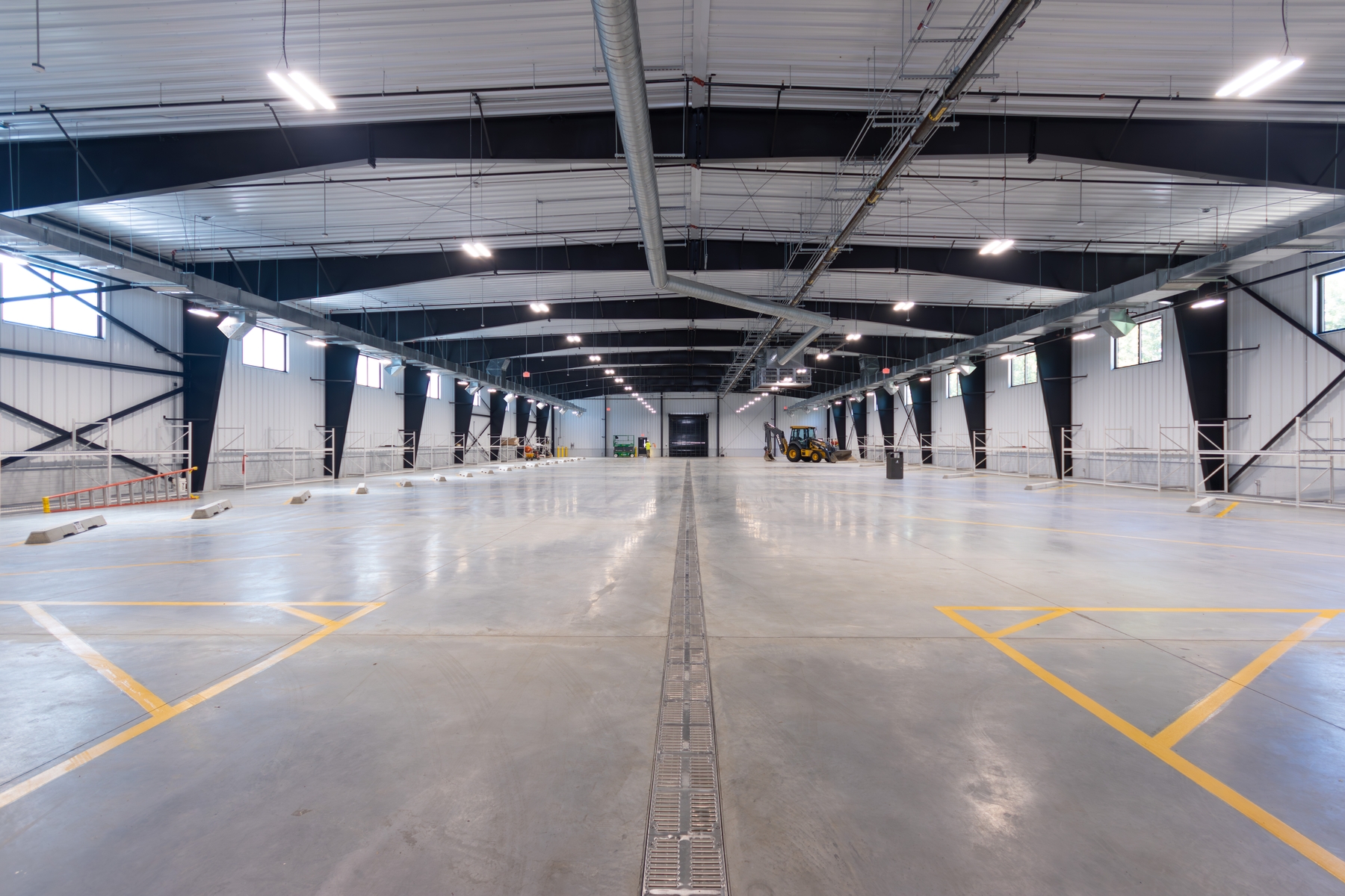 Interior maintenance facility and parking area