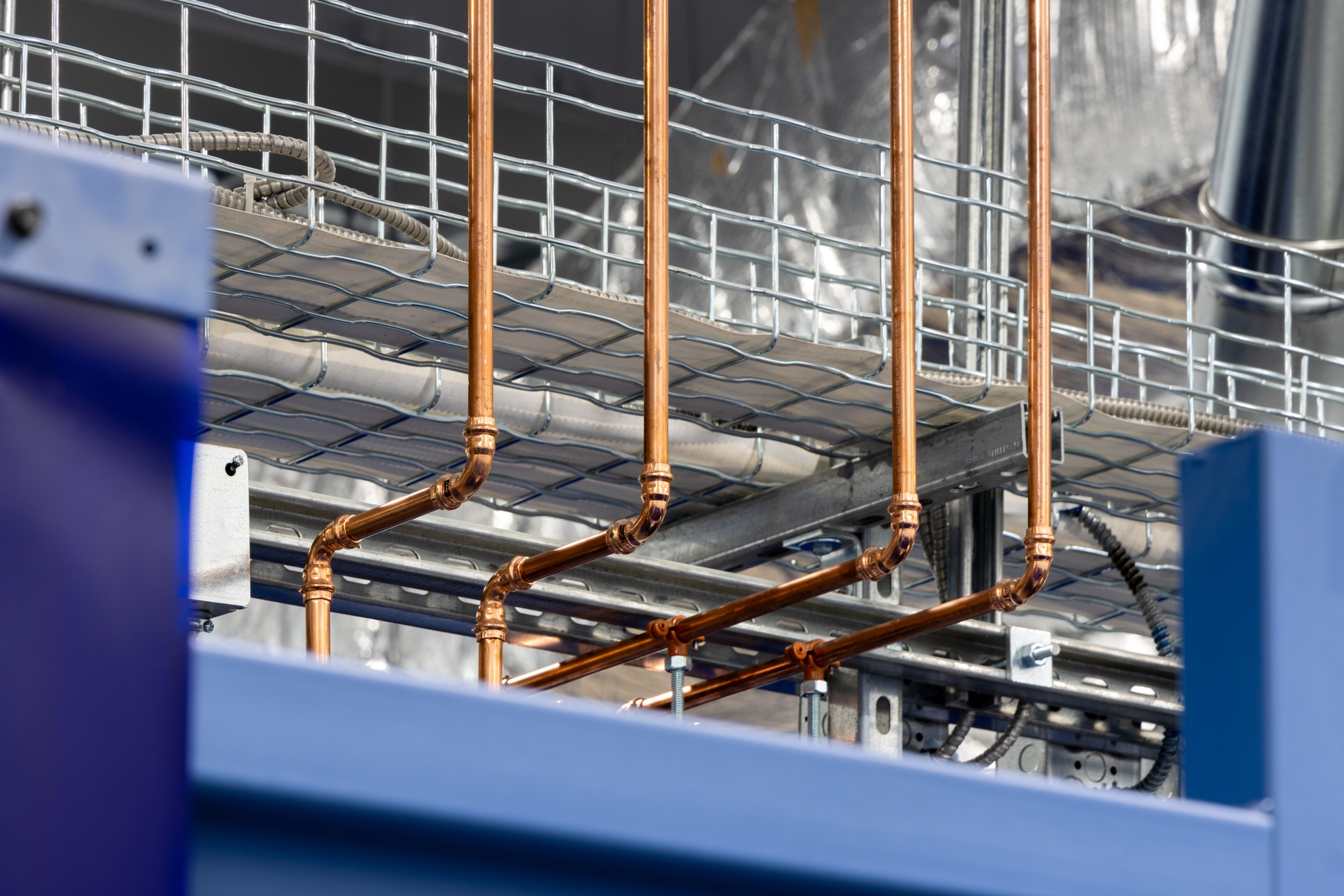 Copper piping Lincoln Tech welding facility