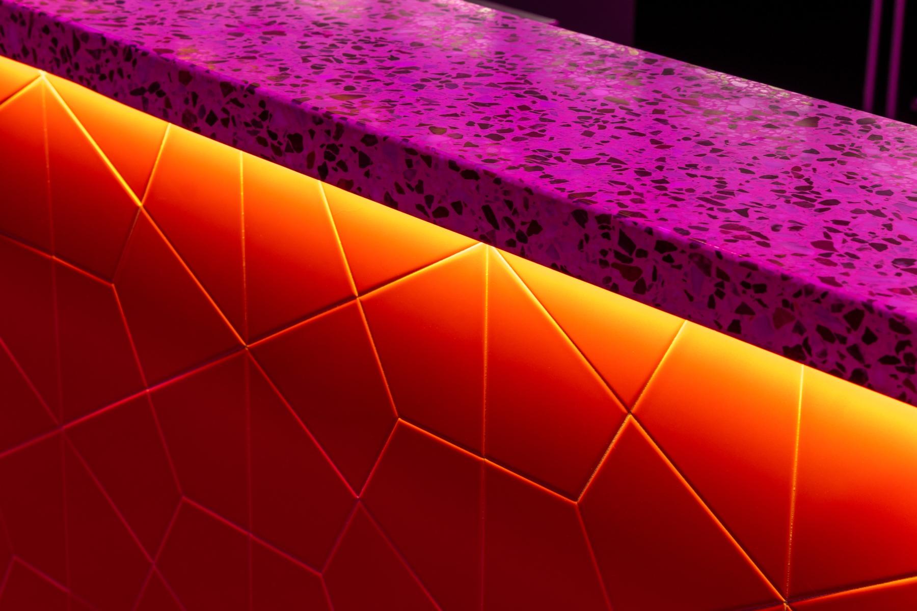 Under counter lighting details The Neon Palm