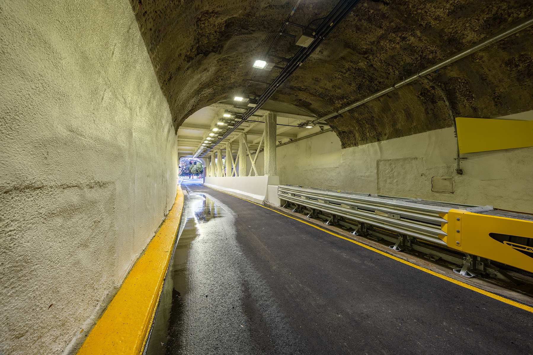 A view of North Main Street from inside the tunnel