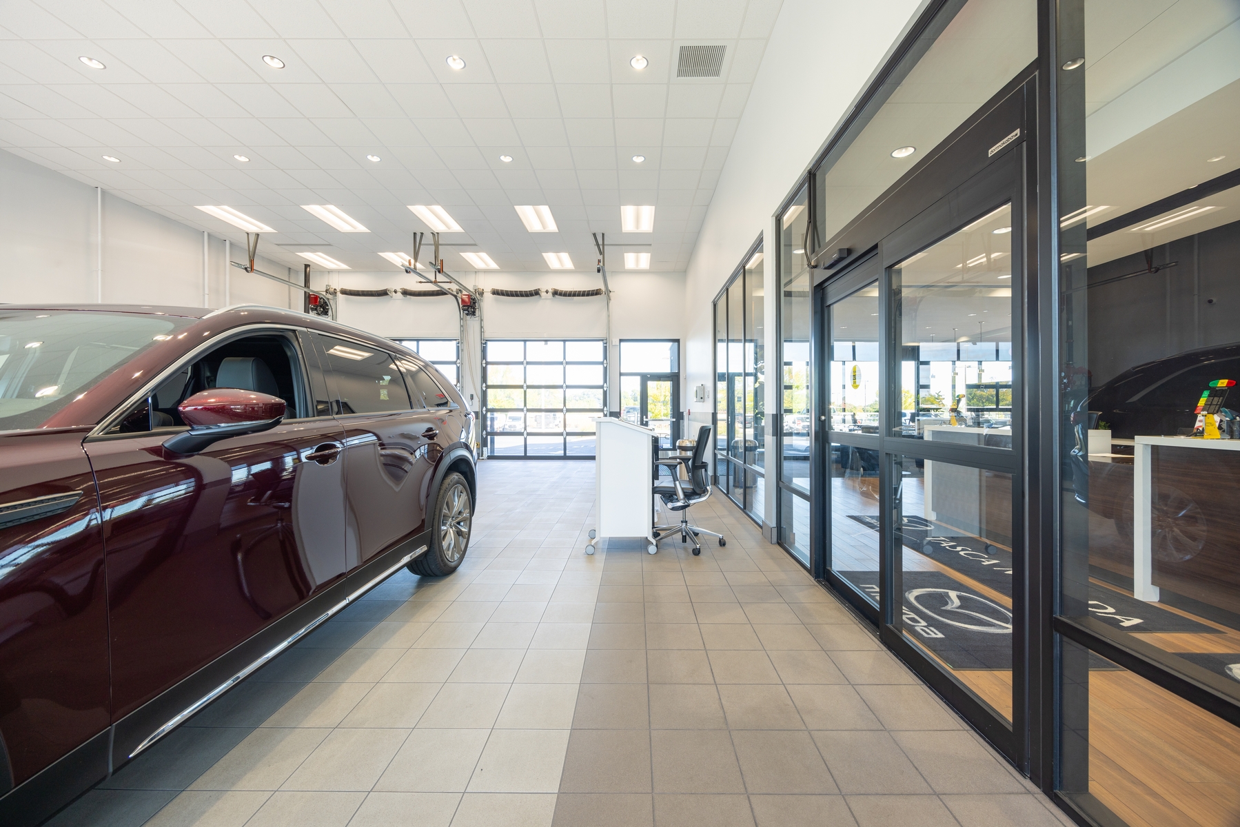 Vehicle service entrance at Tasca Mazda Cranston