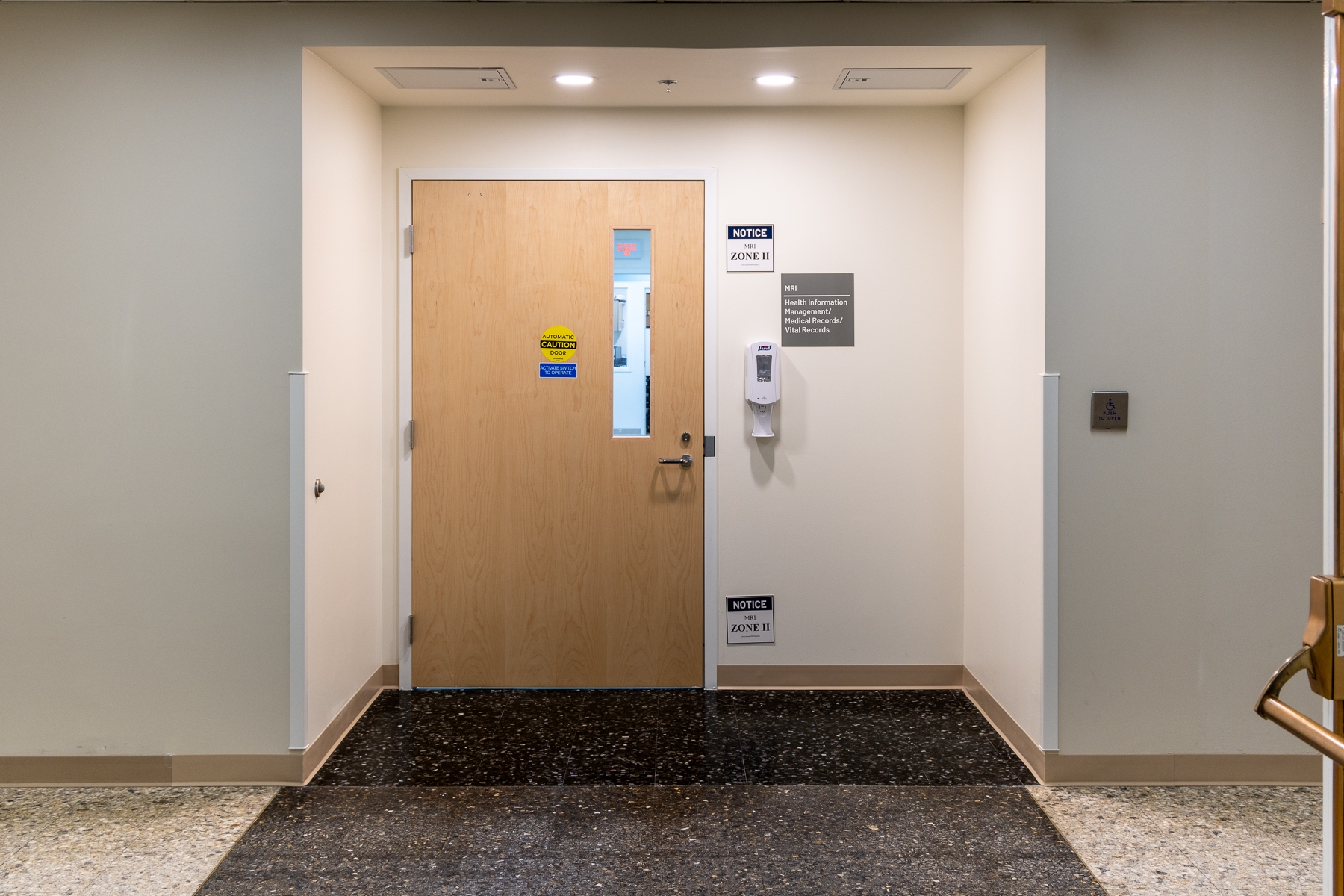 Main entrance to MRI Suite at Women & Infants
