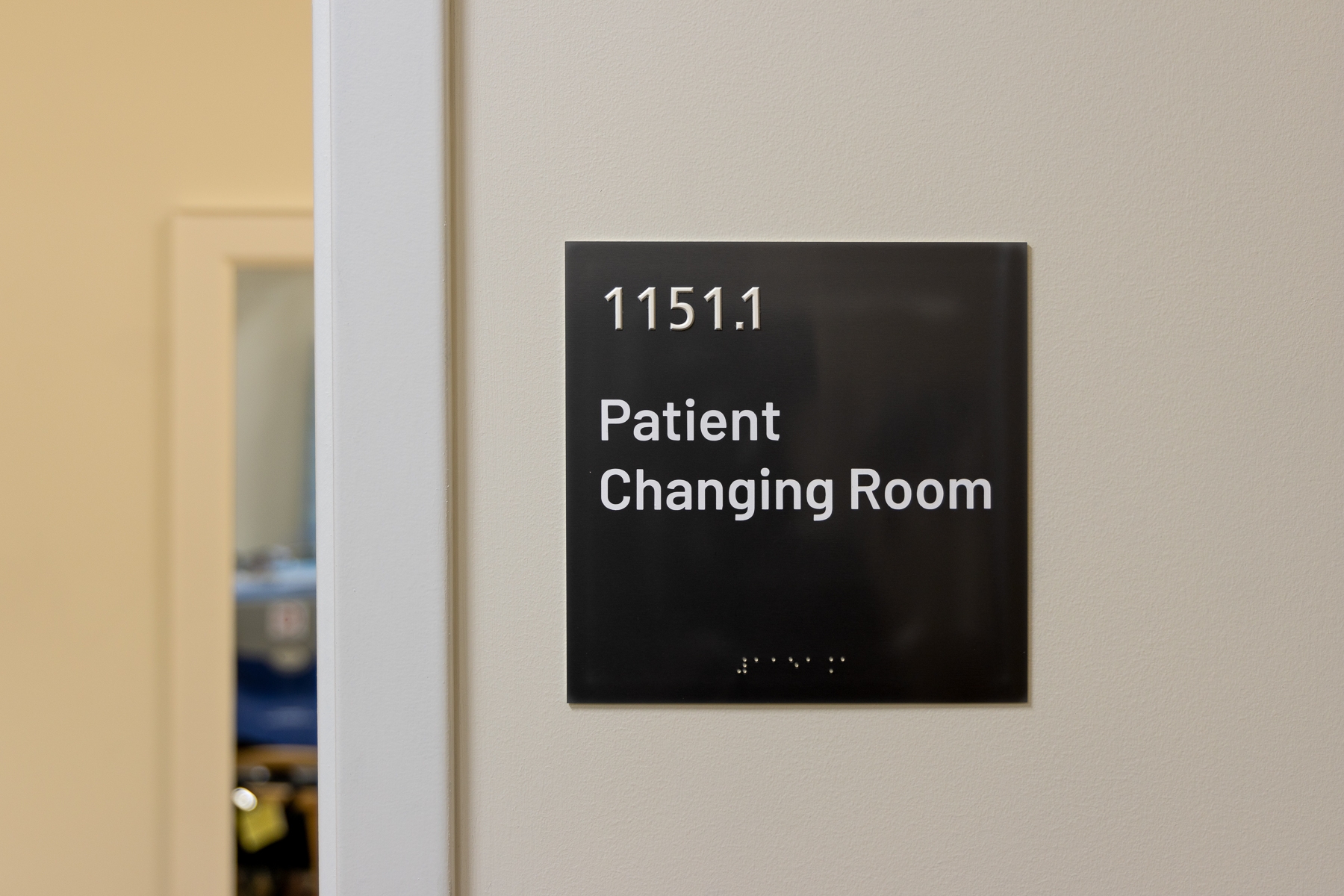 Sign for patient changing room