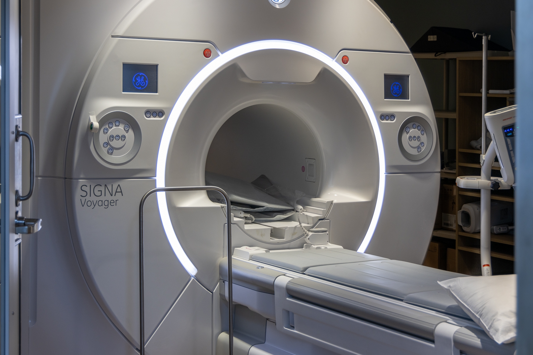 Closeup of MRI machine
