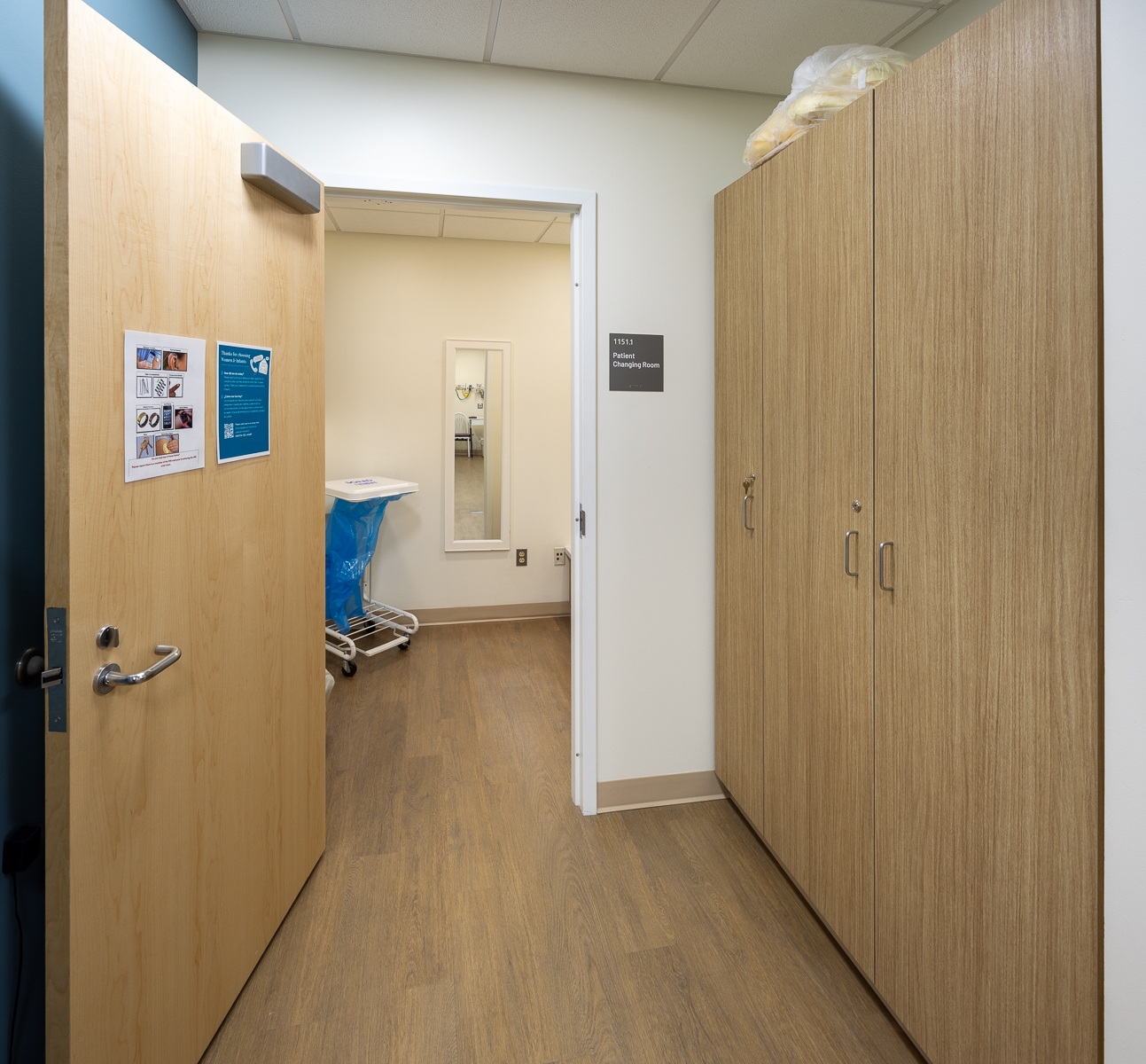 A look inside the patient changing room