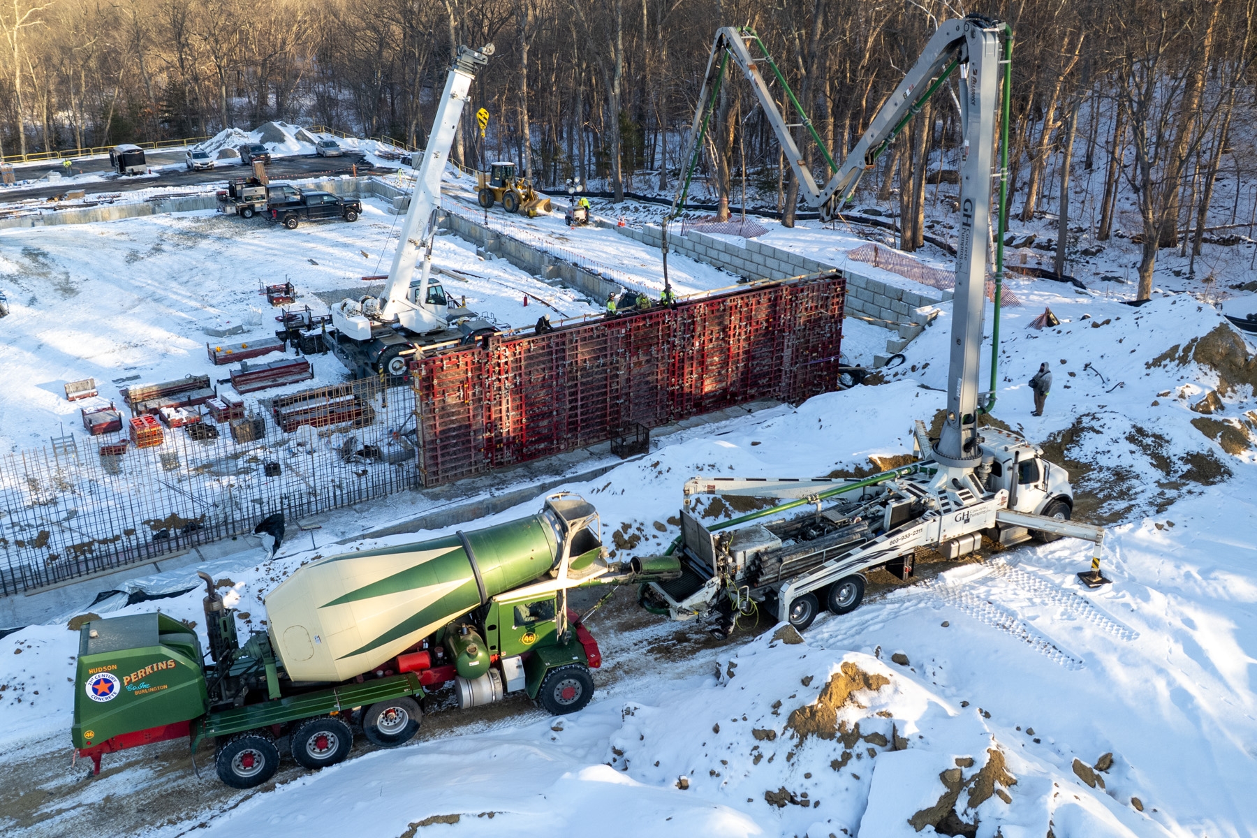 Concrete foundation pour in winter