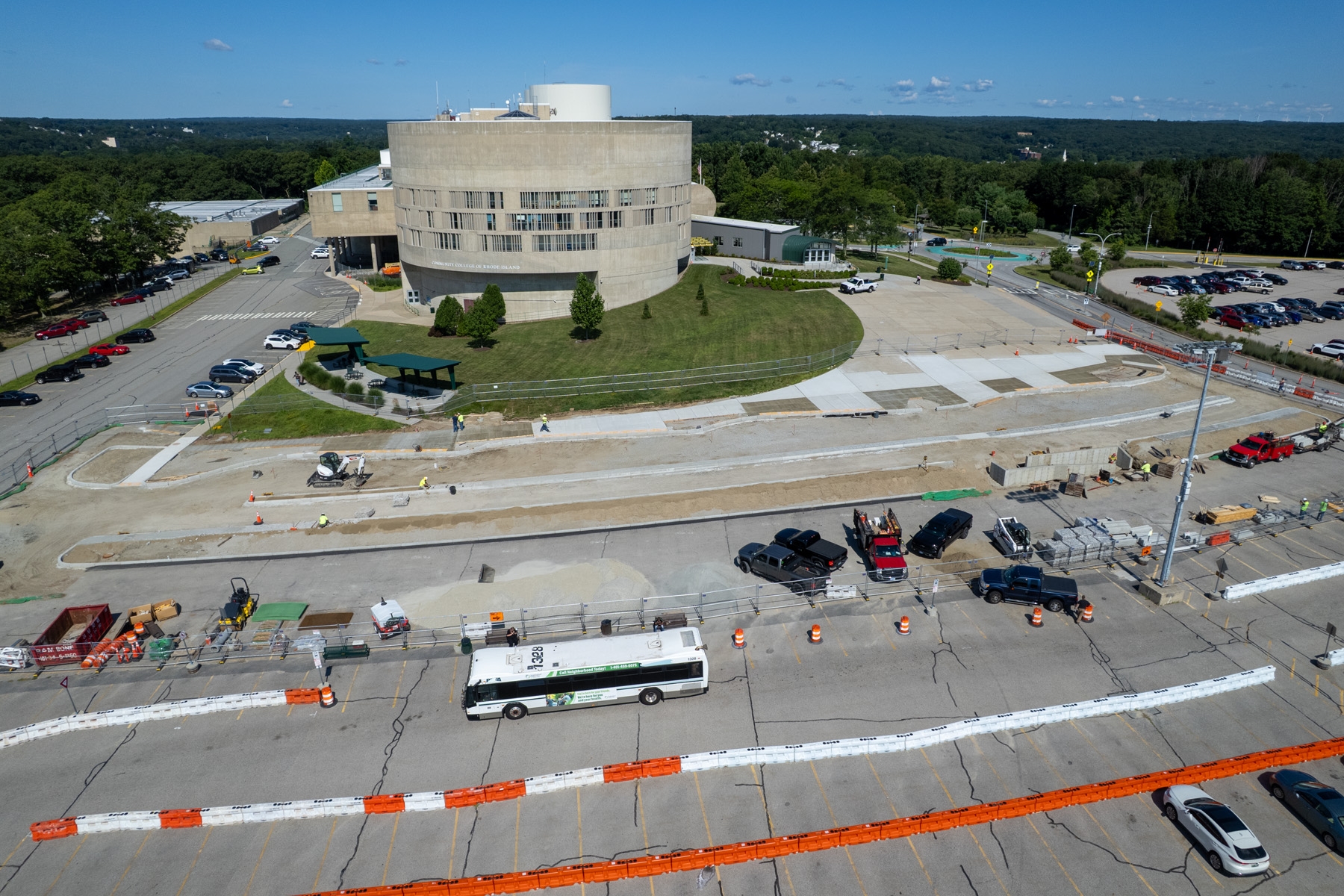 Bus terminal construction at CCRI in Warwick RI