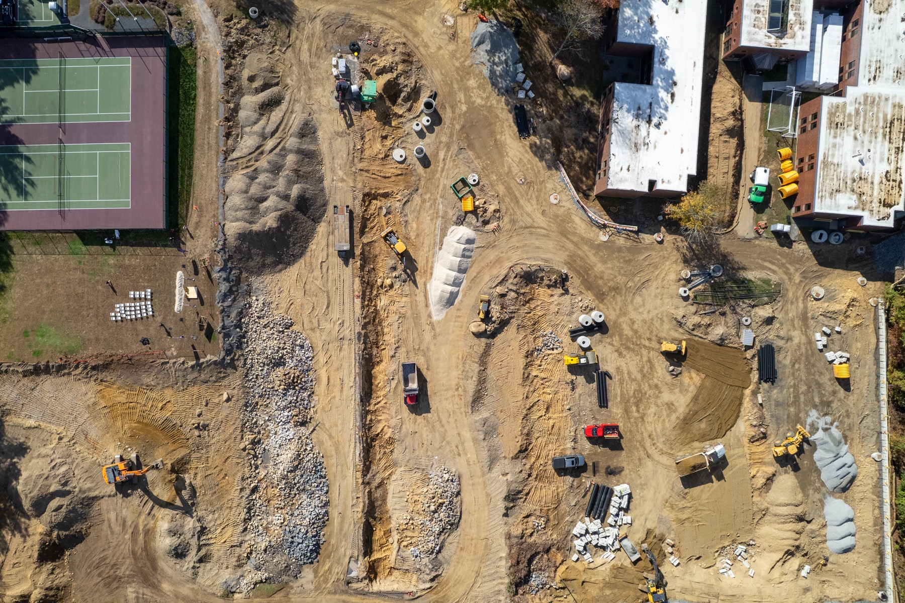 Overhead view of phase 4 construction at NEIA