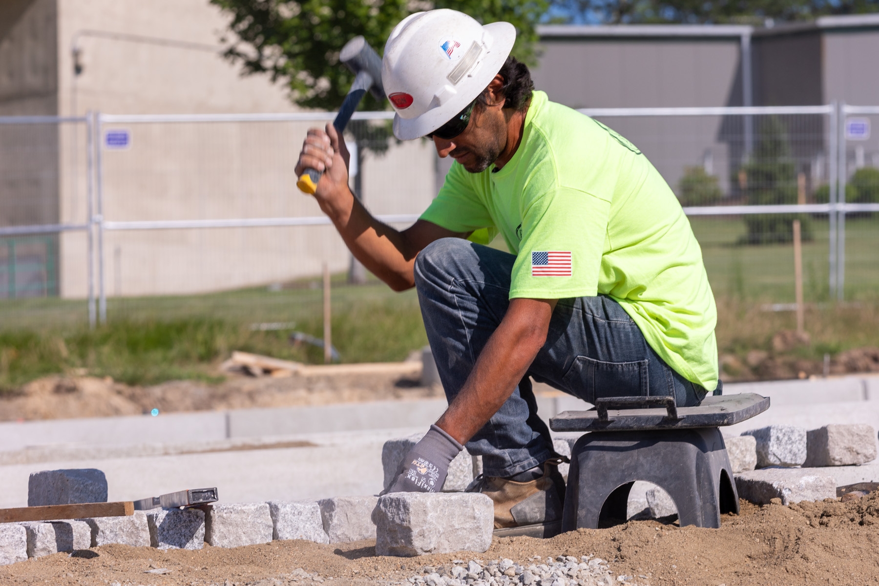 Paver walkway installation CCRI in Warwick RI