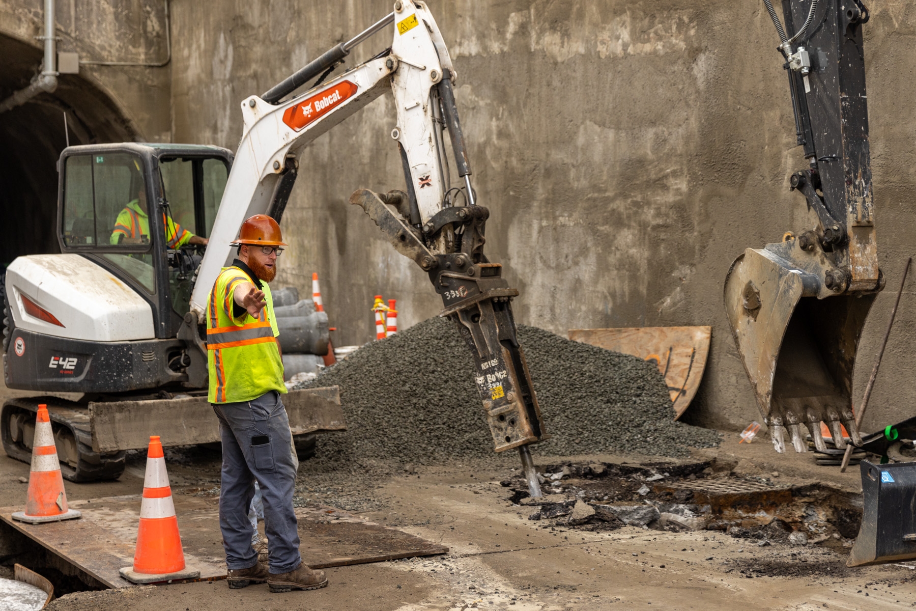 Repair work on the RIPTA bus tunnel in Providence RI