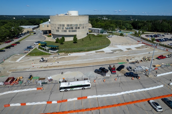 Bus terminal construction at CCRI in Warwick RI