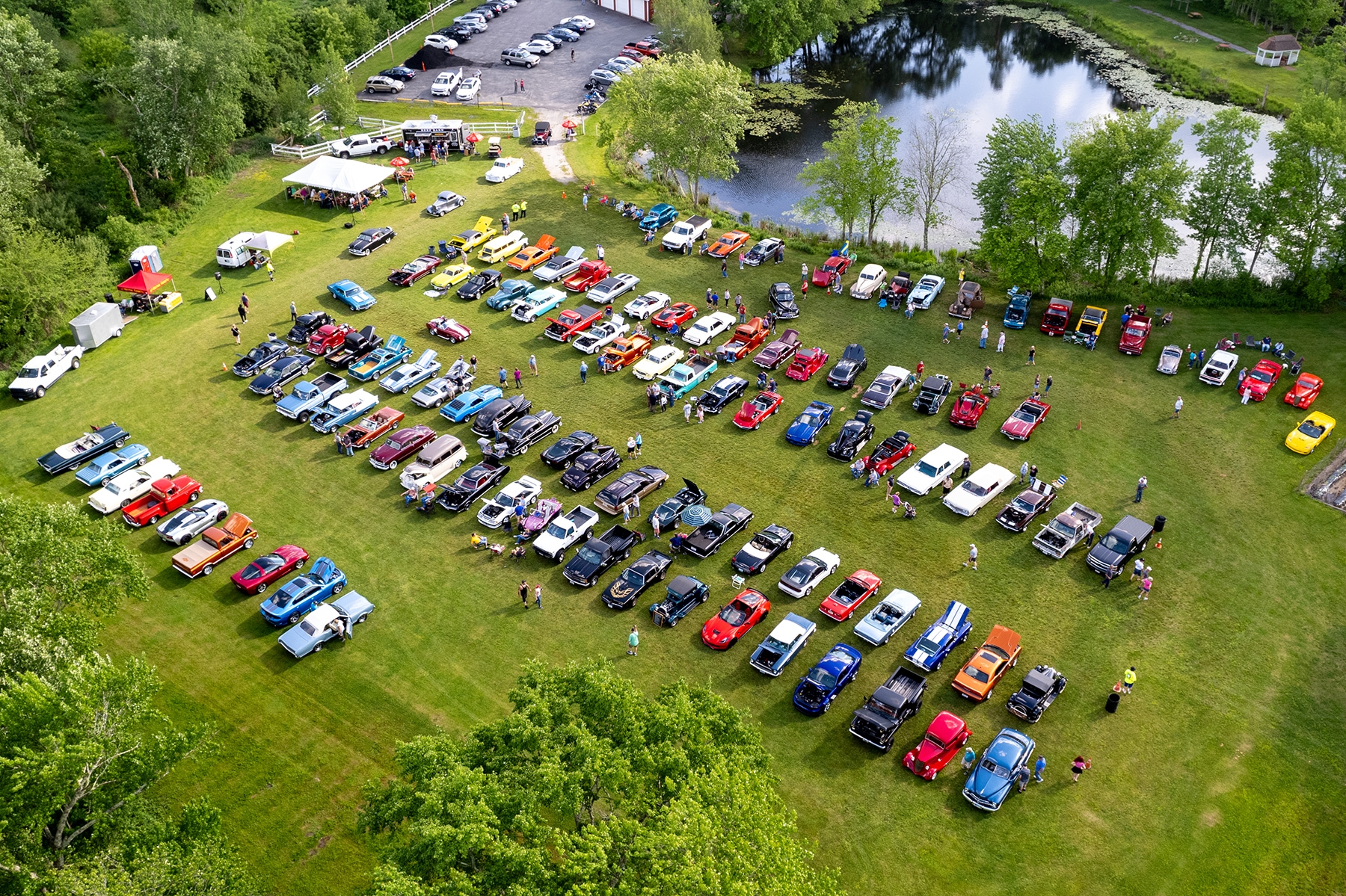 Aerial photo of an event at Beef Barn North Smithfield RI