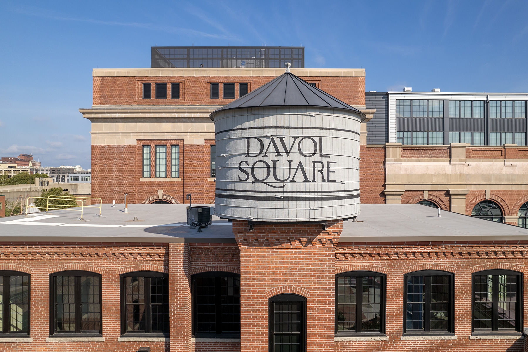 Drone photo of Davol Square building in Providence RI