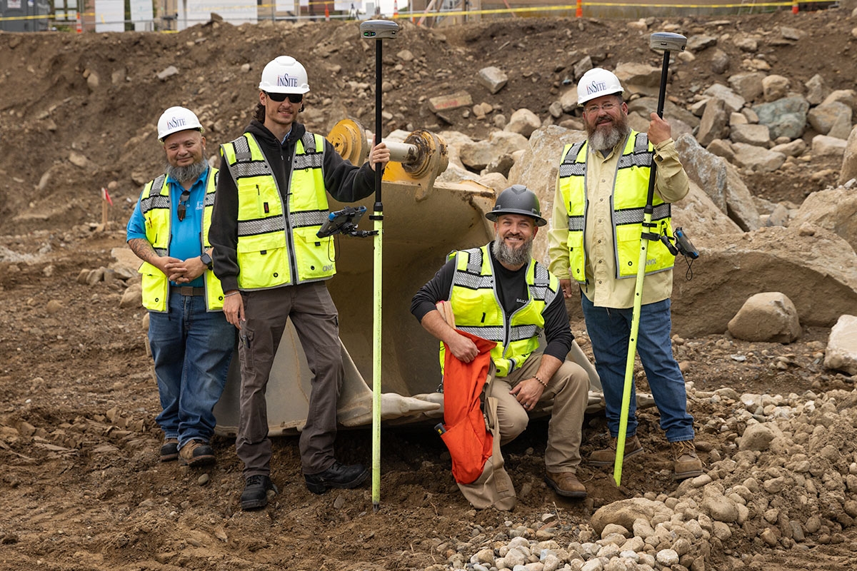 Insite Engineering field team onsite at construction in Lincoln RI