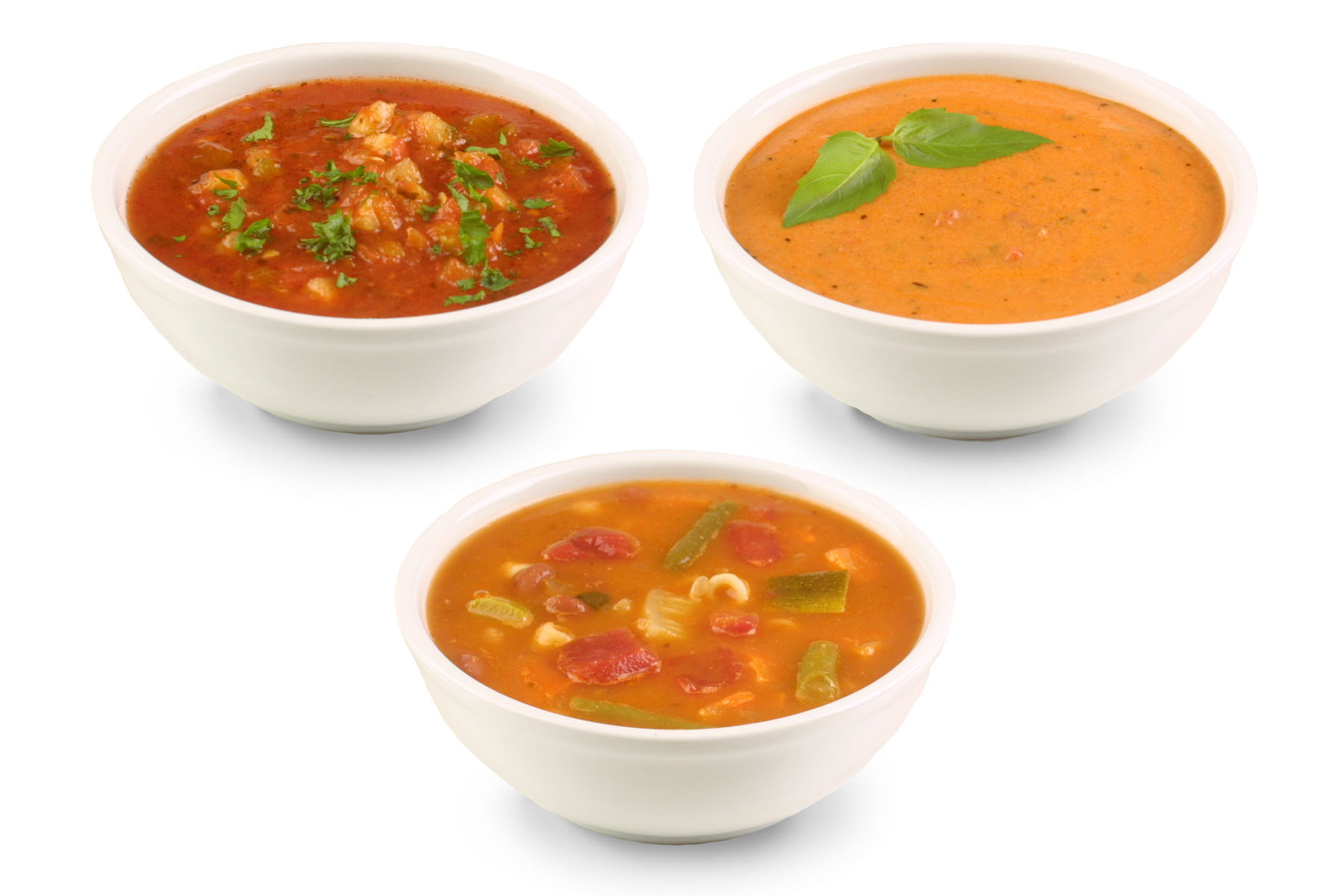3 soup bowls with product from Simmering Soup
