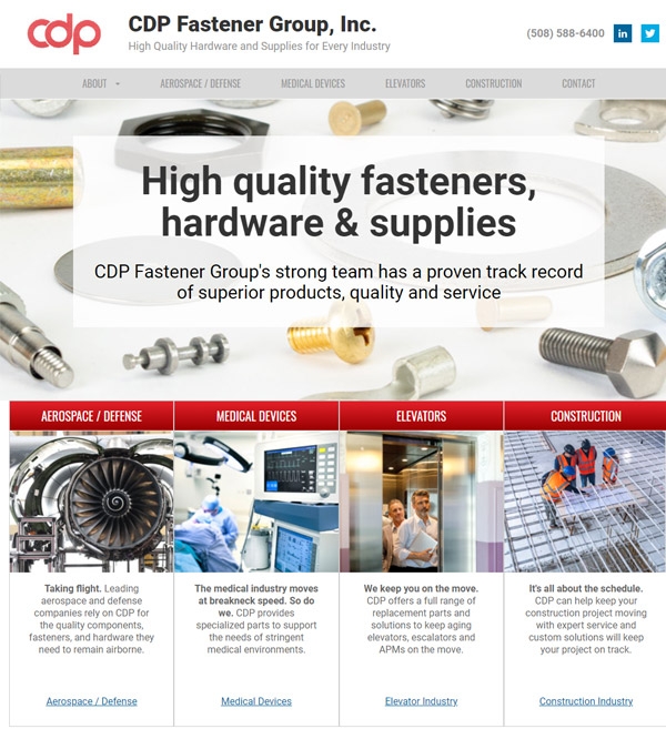 Website Design for CDP Fastener Group