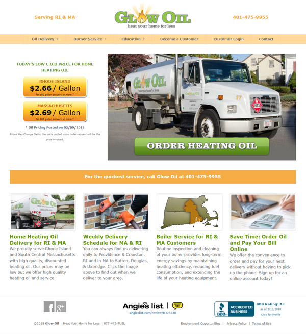 Website Design for Glow Oil