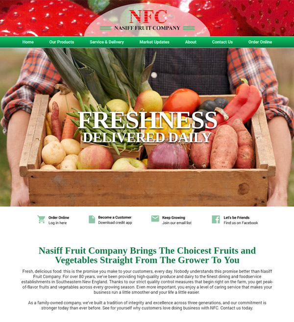 Website Design for Nasiff Produce