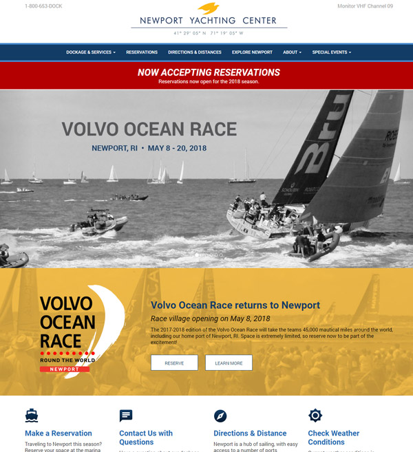 Website Design for Newport Yachting Center