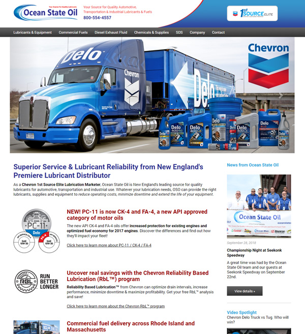 Website Design for Ocean State Oil
