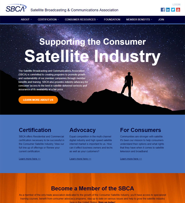Website Design for Satelite Broadcasting Association