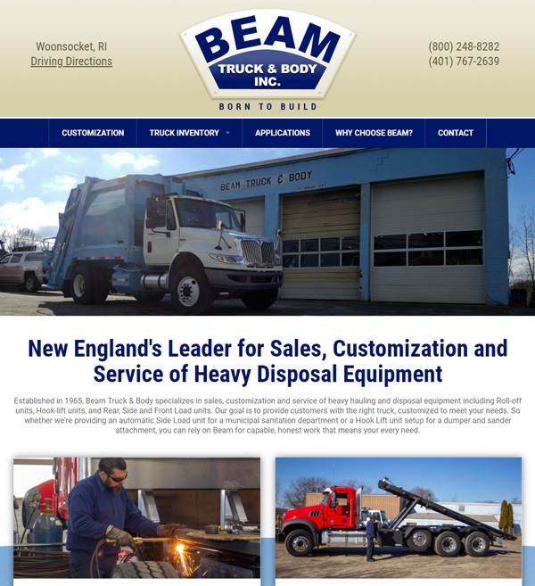 Website Design for Beam Truck