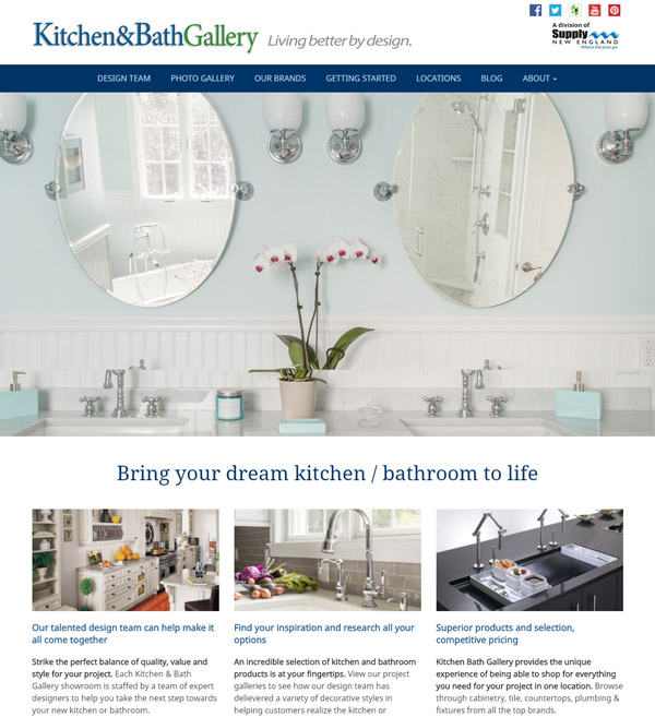Website Design for Kitchen Bath Gallery