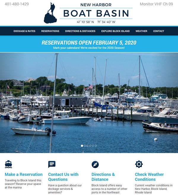 Website Design for New Harbor Boat Basin