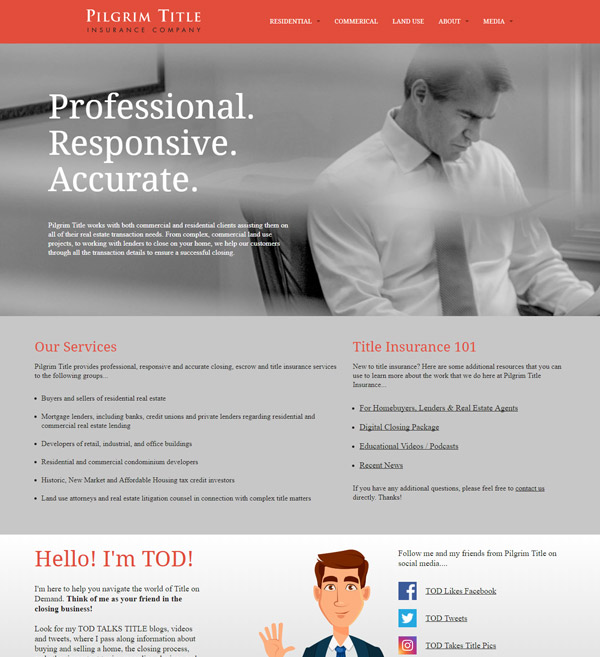 Website Design for Pilgrim Title Insurance