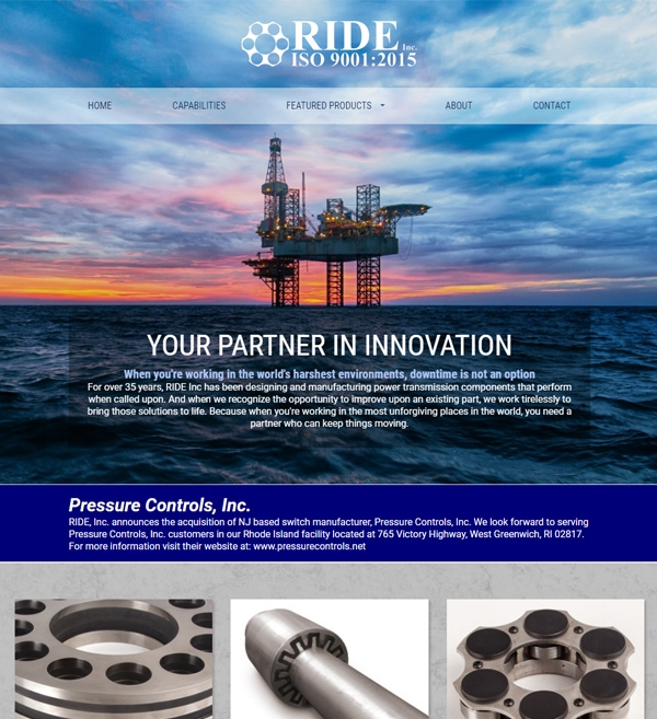 Website Design for RIDE Technologies
