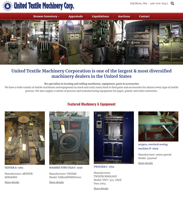 Website Design for United Textile Machinery