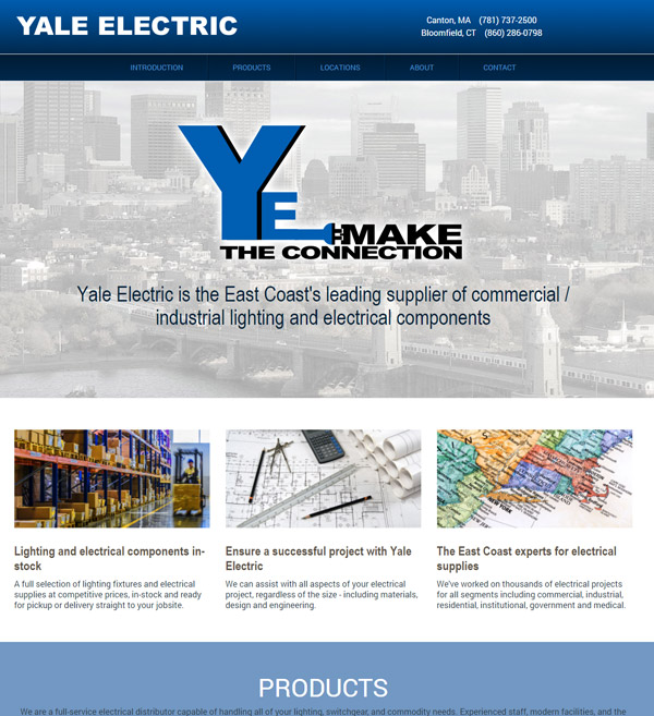 Website Design for Yale Electric