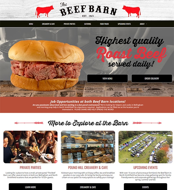Website Design for The Beef Barn