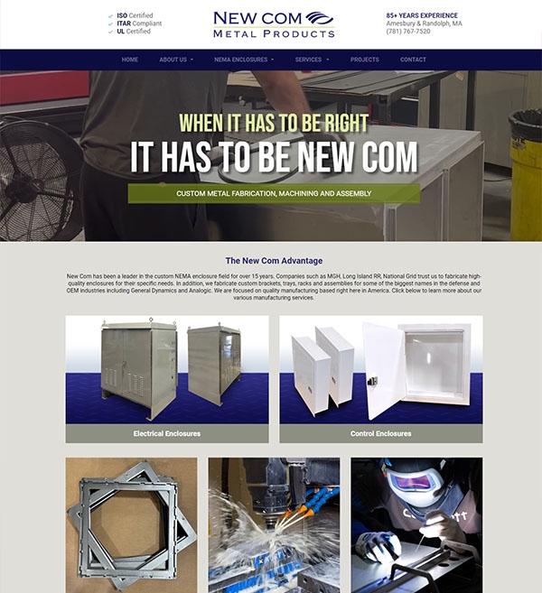 Website Design for New Com Metal Products